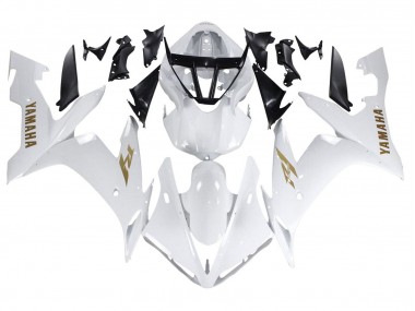 Carenagens Moto Yamaha YZF 1000 R1 2004-2006 - Branco Ouro Decalques