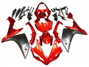Carenagem Moto Yamaha YZF 1000 R1 2007-2008 - Vermelho Preto Fosco
