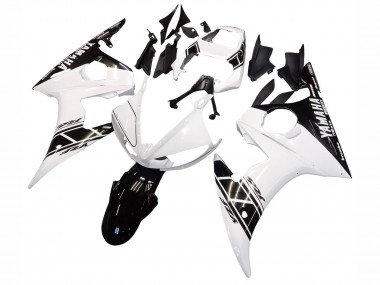 Carenagem Moto Yamaha YZF R6 2003-2004 - Branco Preto Brilhante