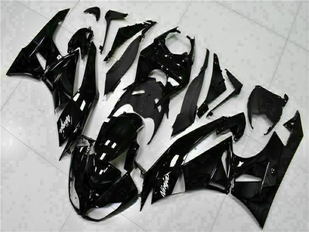 Carenagens Moto Kawasaki ZX6R 2009-2012 - Preto Brilhante Branco Ninja