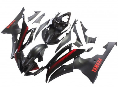 Carenagens Moto Yamaha YZF 600 R6 2008-2016 - Preto Brilhante Preto Fosco Vermelho Listra
