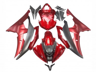 Carenagens Moto Yamaha YZF 600 R6 2008-2016 - Vermelho Cinzento