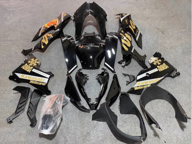 Carenagens Moto Kawasaki ZX10R 2021-2025 - Preto Brilhante Ouro Elf Neve