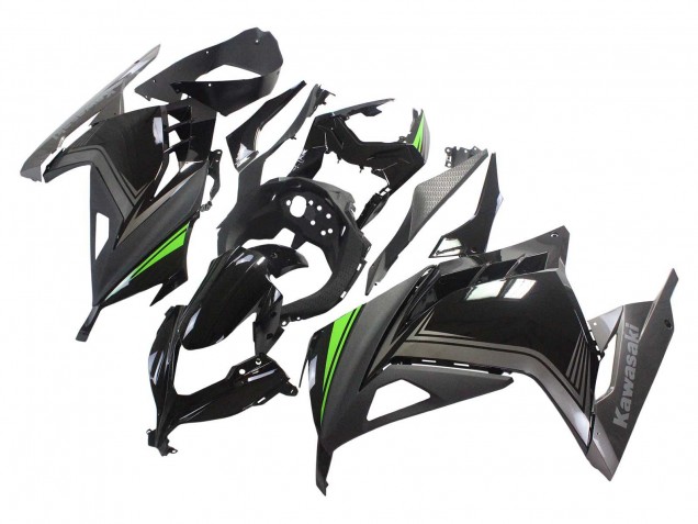 Carenagens Moto Kawasaki EX300 2013-2024 - Preto Brilhante Preto Fosco Verde
