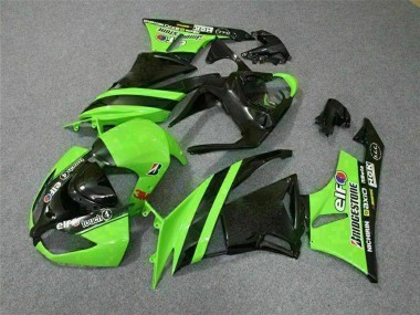 Carenagens Moto Kawasaki ZX6R 2009-2012 - Verde Preto Brilhante Elf Touch4 Bridgestone