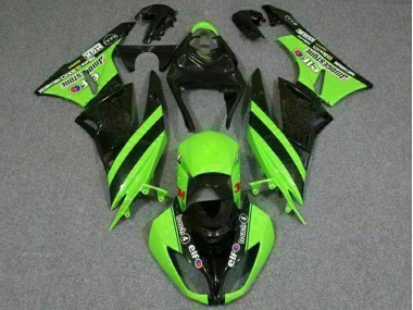 Carenagens Moto Kawasaki ZX6R 2009-2012 - Verde Preto Brilhante Elf Touch4 Bridgestone