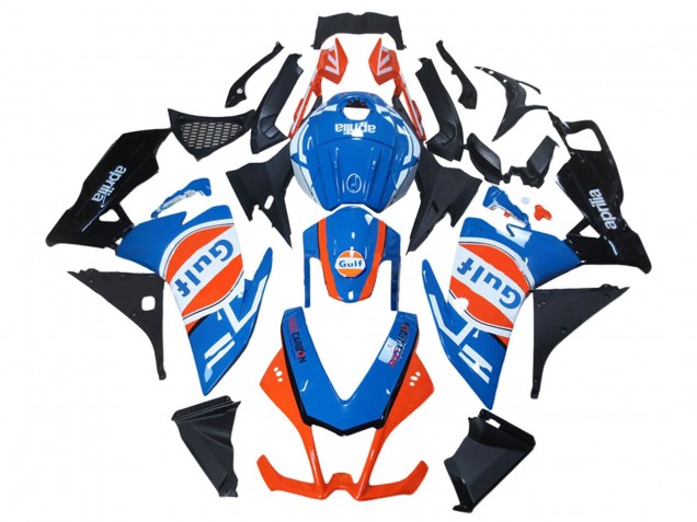Carenagens Moto Aprilia RS4 50 125 2012-2018 - Branco Azul Laranja Preto Brilhante Gulf