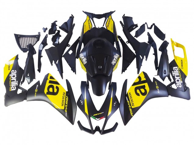 Carenagens Moto Aprilia RS4 50 125 2012-2018 - Amarelo Preto Fosco