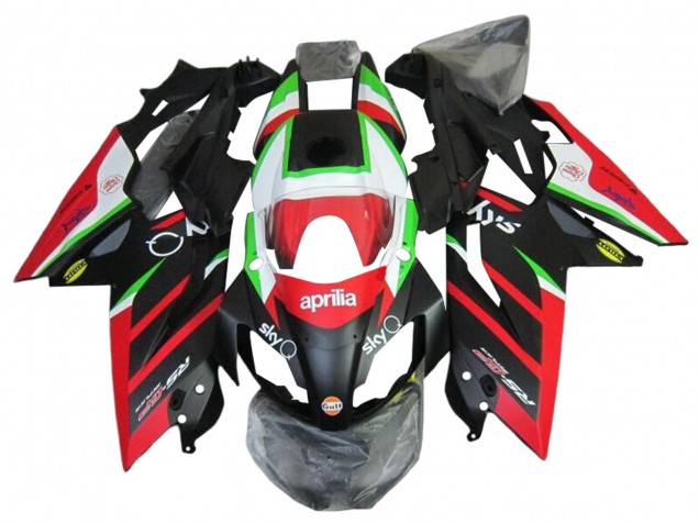Carenagem Moto Aprilia RS4 50 125 2012-2018 - Branco Vermelho Verde Preto Brilhante