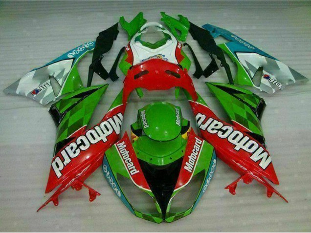 Carenagens Moto Kawasaki ZX6R 2009-2012 - Verde Branco Vermelho Preto Azul Motocard