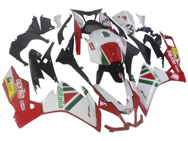 Kits Carenagem Moto Aprilia RS4 50 125 2012-2018 - Branco Vermelho Verde Amarelo Alitalia