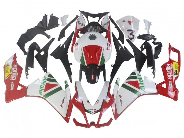 Kits Carenagem Moto Aprilia RS4 50 125 2012-2018 - Branco Vermelho Verde Amarelo Alitalia