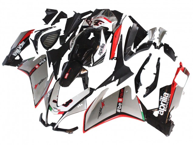 Carenagens Moto Aprilia RS4 50 125 2012-2018 - Prata Vermelho Preto Brilhante