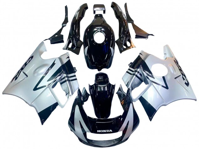 Carenagens Moto Honda CBR600 F2 1991-1994 - Prata Preto Brilhante