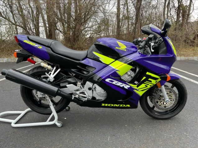 Carenagens Moto Honda CBR600 F3 1997-1998 - Azul Amarelo Néon