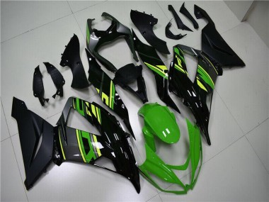 Carenagens Moto Kawasaki ZX6R 2013-2018 - Verde Amarelo Preto Brilhante Preto Fosco