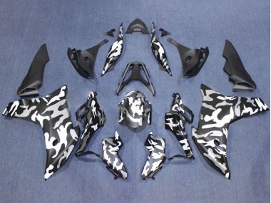Carenagens Moto Honda CBR600F 2011-2013 - Preto Branco Camouflage