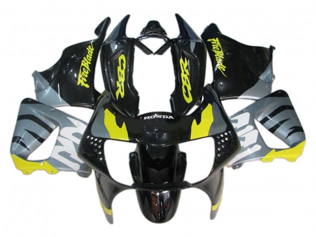 Carenagens Moto Honda CBR900RR 919 1998-1999 - Prata Amarelo Preto Brilhante Fireblade