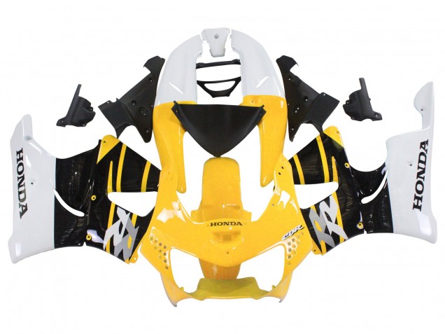 Carenagens Moto Honda CBR900RR 919 1998-1999 - Branco Amarelo Preto Brilhante