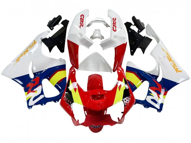Carenagens Moto Honda CBR900RR 919 1998-1999 - Branco Vermelho Amarelo Azul