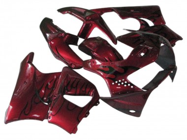 Carenagens Moto Honda CBR900RR 919 1998-1999 - Vermelho Escuro Preto Chama