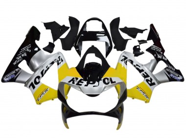 Carenagens Moto Honda CBR900RR 929 2000-2001 - Amarelo Prata Preto Brilhante Repsol
