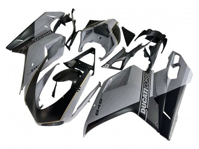 Carenagens Moto Ducati 848 2007-2014 - Prata Ouro Preto Fosco