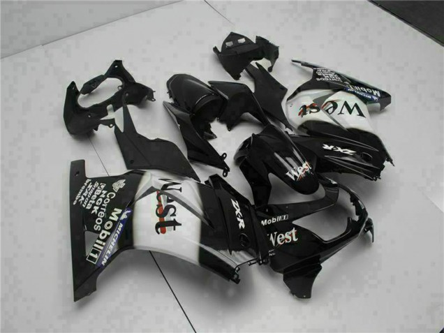 Carenagens Moto Kawasaki EX250 2008-2012 - Preto Brilhante Branco West