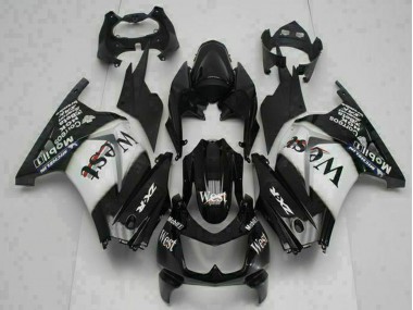 Carenagens Moto Kawasaki EX250 2008-2012 - Preto Brilhante Branco West