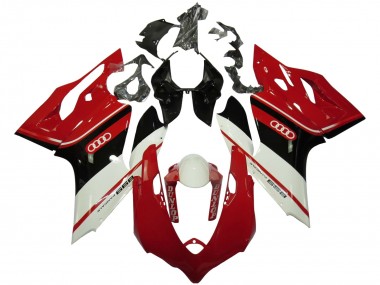 Carenagens Moto Ducati Panigale 899 2011-2014 - Branco Vermelho Preto Brilhante Dunlop