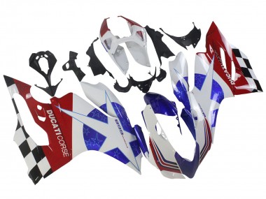 Carenagens Moto Ducati Panigale 899 2011-2014 - Branco Azul Vermelho Preto