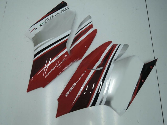 Carenagem Moto Ducati Panigale 899 2011-2014 - Branco Vermelho Preto Brilhante
