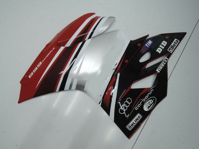 Carenagem Moto Ducati Panigale 899 2011-2014 - Branco Vermelho Preto Brilhante