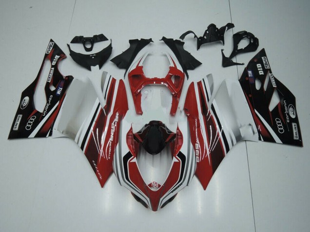 Carenagem Moto Ducati Panigale 899 2011-2014 - Branco Vermelho Preto Brilhante