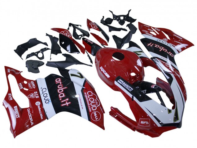 Carenagens Moto Ducati 959/1299 2015-2020 - Branco Vermelho Preto Aruba 7