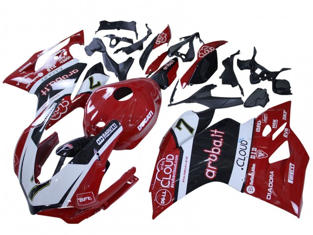 Carenagens Moto Ducati 959/1299 2015-2020 - Branco Vermelho Preto Aruba 7