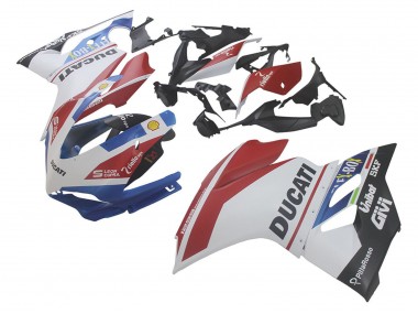 Carenagens Moto Ducati 1299 2015-2020 - Branco Vermelho Azul Preto Fosco Unibat Flex-Box