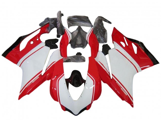 Kits Carenagem Moto Ducati 959 2015-2020 - Branco Vermelho Preto Brilhante