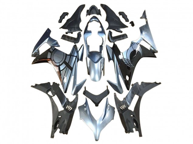 Kits Carenagem Moto Honda CBR500R 2013-2015 - Prata Preto Brilhante