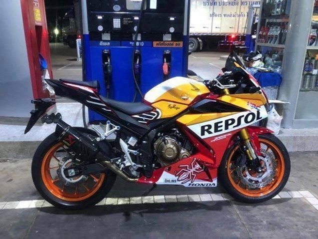 Carenagens Moto Honda CBR500R 2016-2018 - Amarelo Branco Vermelho Repsol HRC