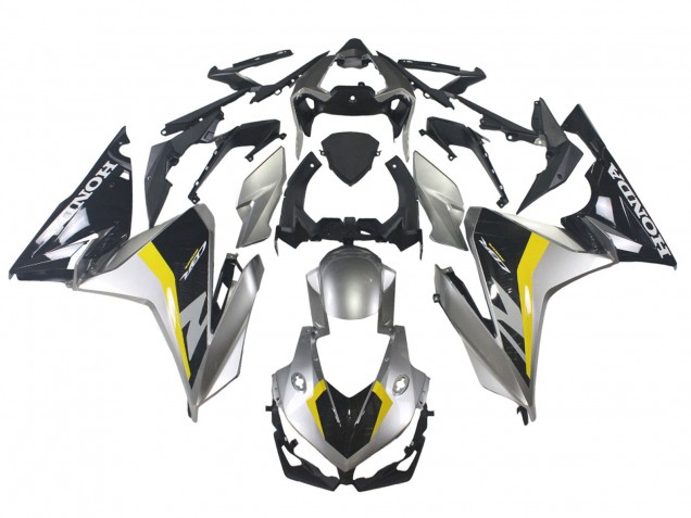 Carenagens Moto Honda CBR500R 2022-2023 - Prata Amarelo Preto Brilhante