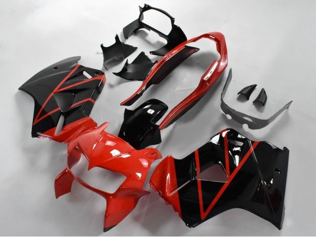 Carenagens Moto Honda VFR 800 1998-2001 - Vermelho Preto Brilhante Listra