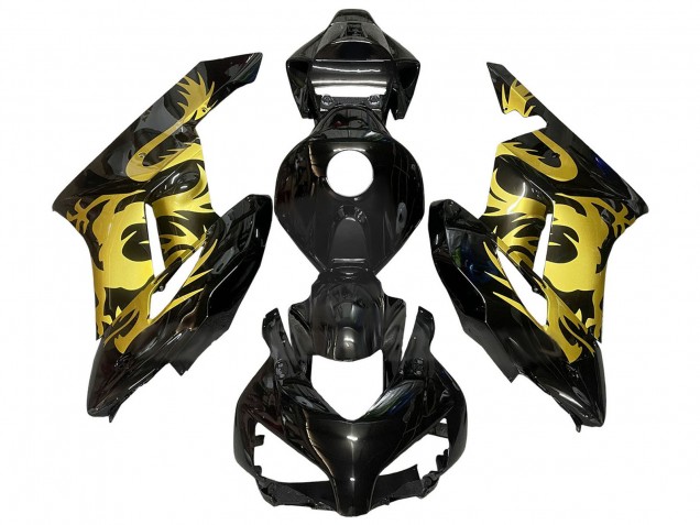Carenagens Moto Honda CBR1000RR 2004-2005 - Ouro Preto Brilhante Dragão