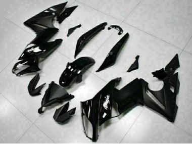 Carenagens Moto Kawasaki EX650 2009-2011 - Preto Brilhante Branco Decal