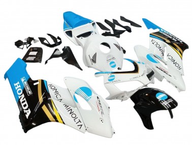 Carenagens Moto Honda CBR1000RR 2004-2005 - Branco Azul Claro Amarelo Preto Konica Minolta