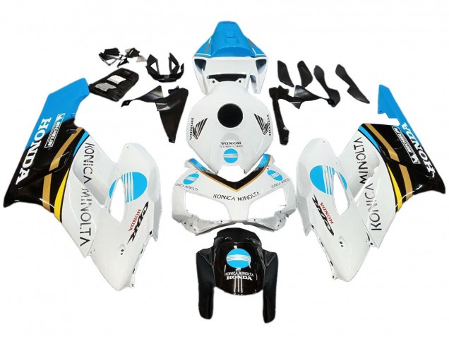 Carenagens Moto Honda CBR1000RR 2004-2005 - Branco Azul Claro Amarelo Preto Konica Minolta