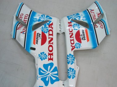 Carenagens Moto Honda CBR1000RR 2004-2005 - Branco Azul Neve Nastro Azzurro 46