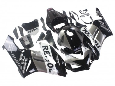 Kits Carenagem Moto Honda CBR1000RR 2004-2005 - Prata Branco Preto Brilhante Repsol