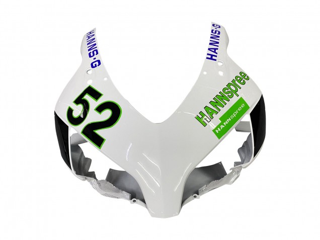 Carenagens Moto Honda CBR1000RR 2004-2005 - Branco Verde Preto Brilhante Hannspree 52