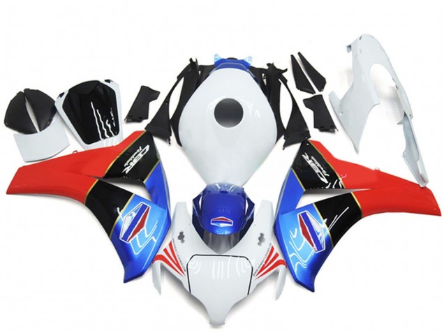 Carenagens Moto Honda CBR1000RR 2008-2011 - Branco Azul Vermelho Preto Brilhante